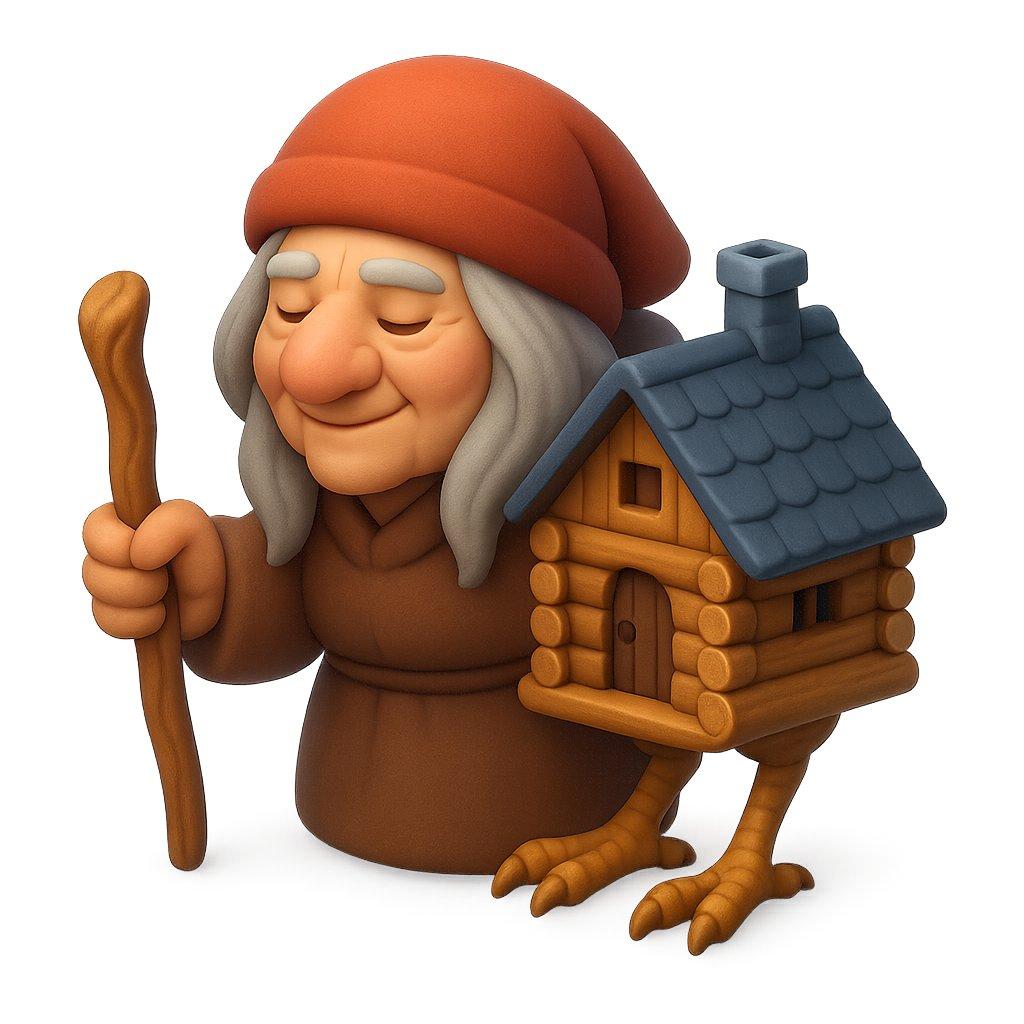 Clay Baba Yaga With Chicken-Leg Hut - AI image template preview