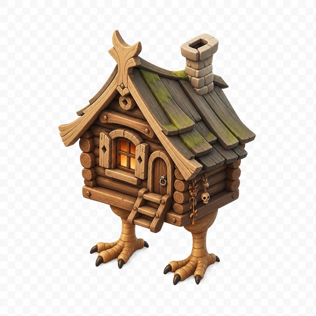 Stylized Baba Yaga Hut - AI image template preview
