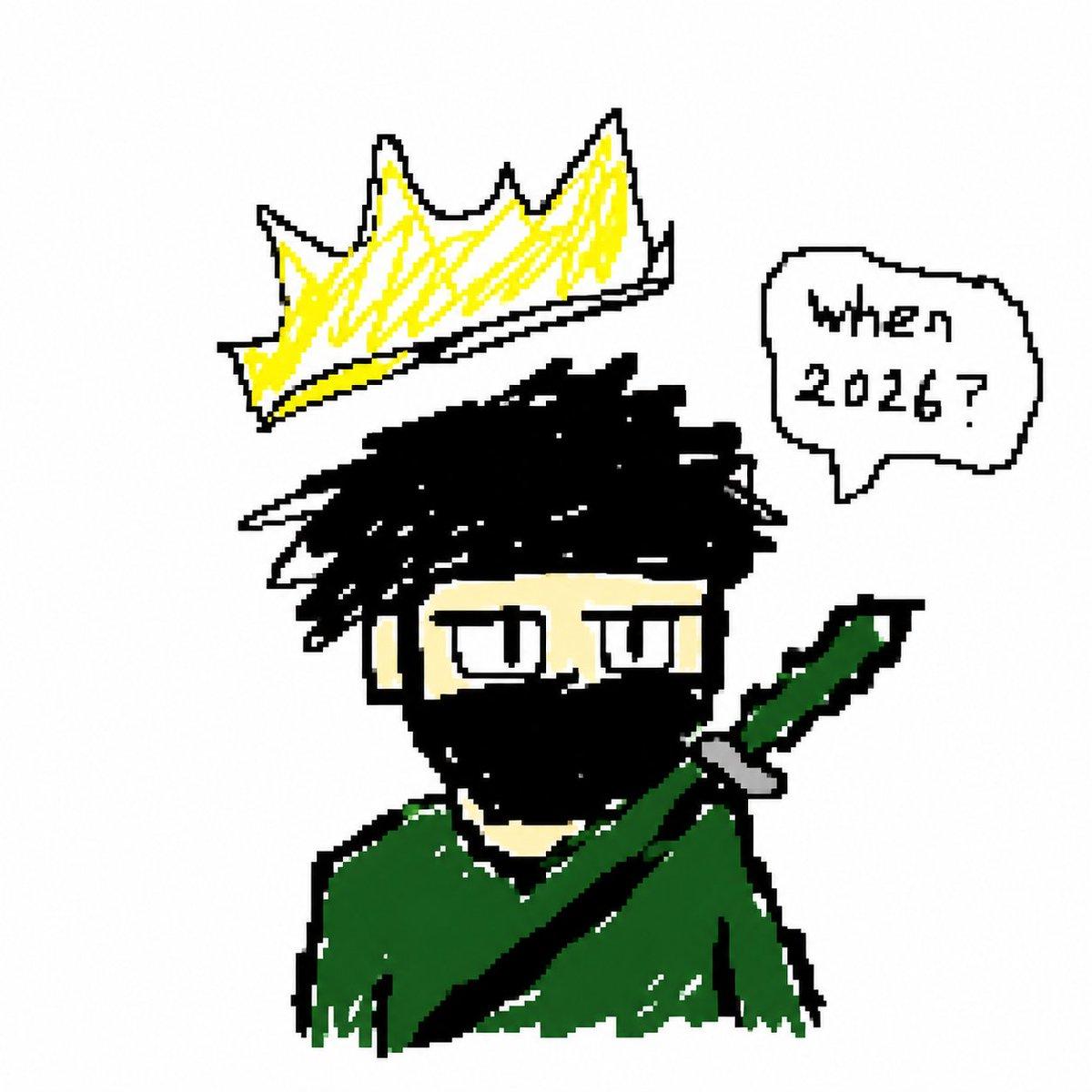 Crude Pixel King Ninja Doodle - AI image template preview