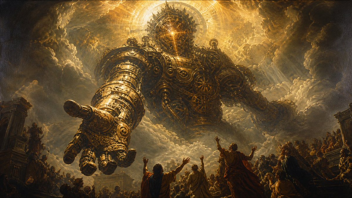 Clockwork Titan Baroque Painting - AI image template preview