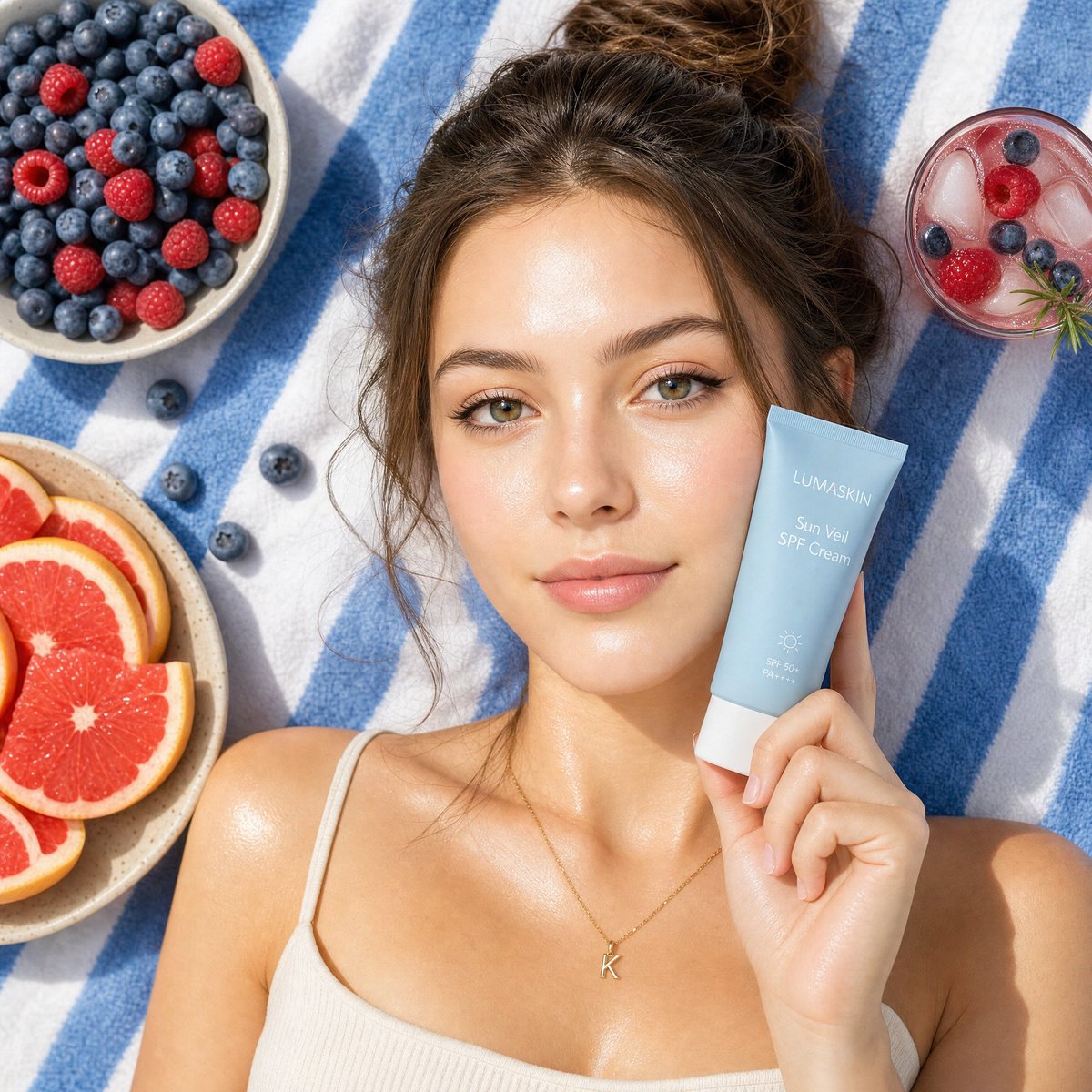 Summery Skincare Beauty Advertisement - AI image template preview