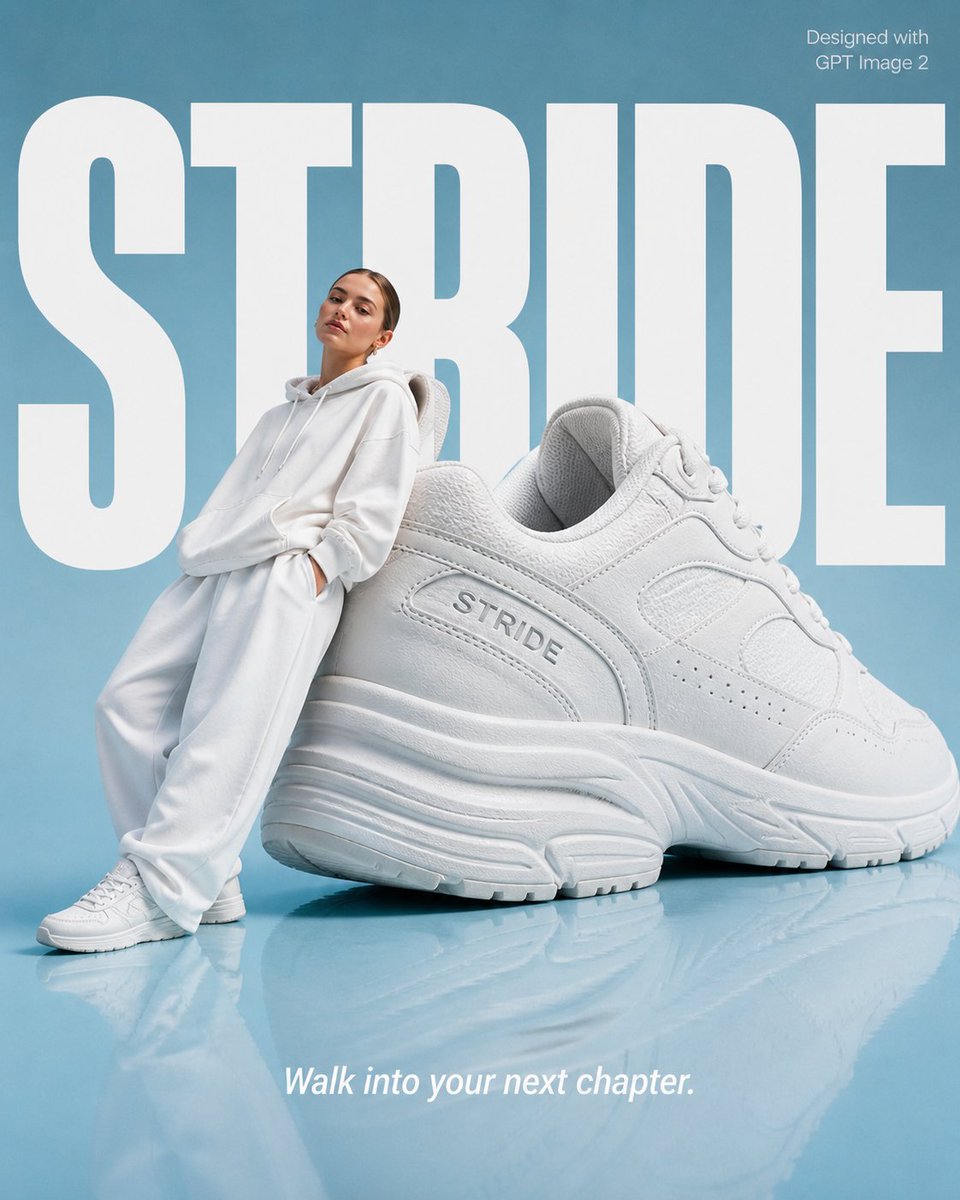 High-End Fashion 'Stride' Poster - AI image template preview