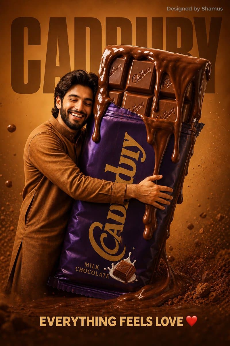 Chocolate Brand Advertisement Poster - AI image template preview