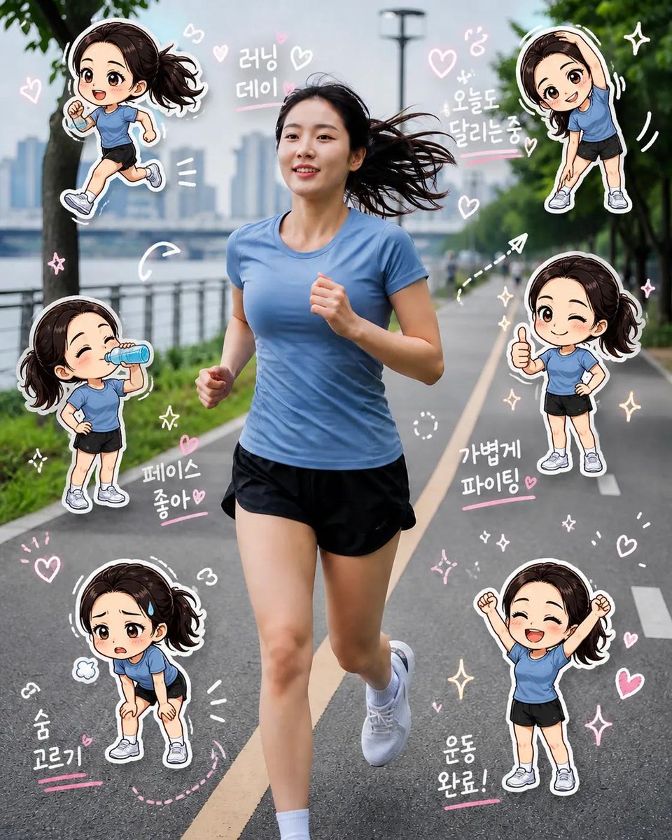Chibi Clone Sticker Diary - AI image template preview