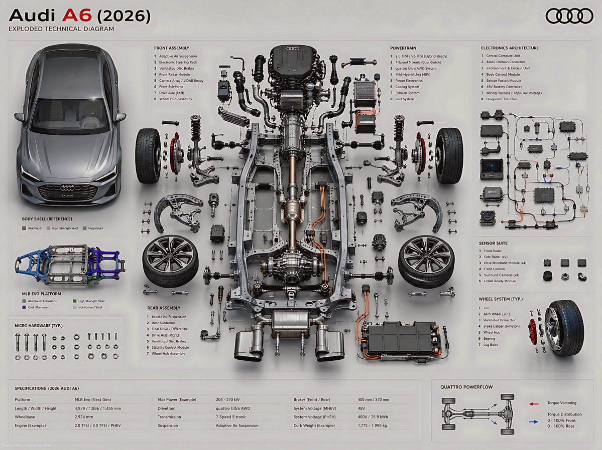 Exploded Technical Diagram Poster - AI image template preview