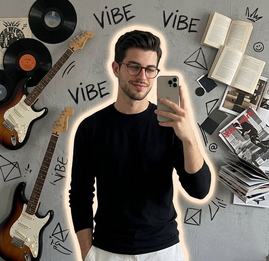 Gen Z Mirror Selfie Collage - AI image template preview
