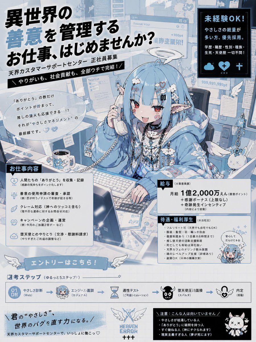 Job Advertisement Style Character Illustration - AI image template preview