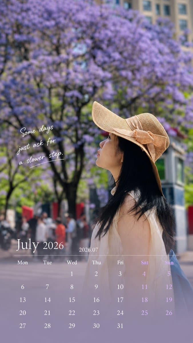 Healing Travel Calendar Card - AI image template preview