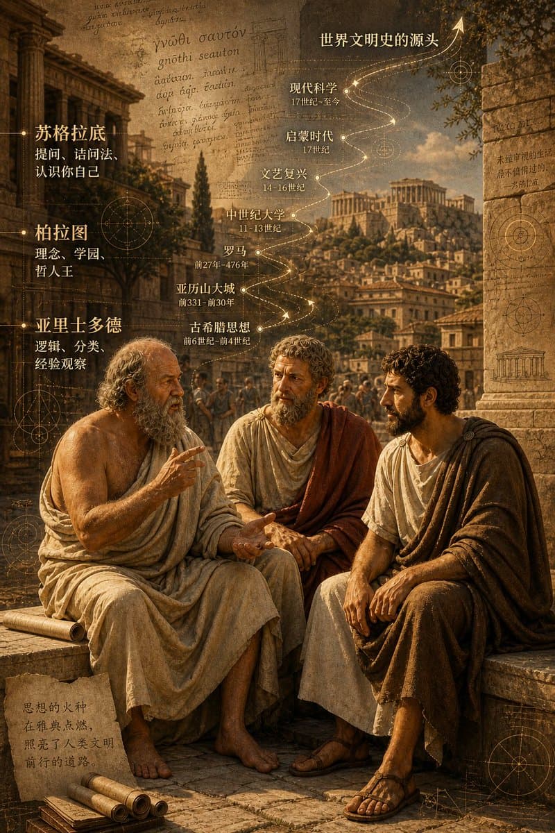 Ancient Greek Philosophers Discussion - AI image template preview