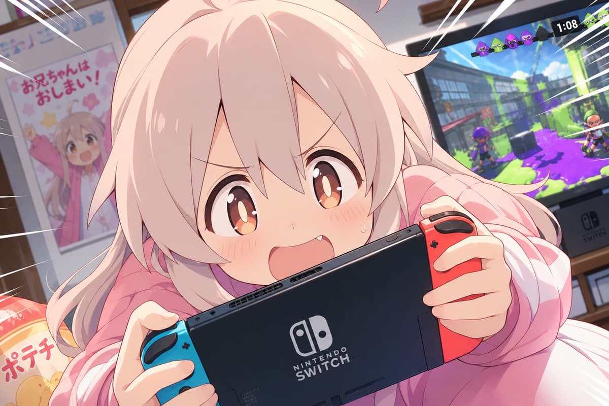 Anime Character Playing Video Games - AI image template preview