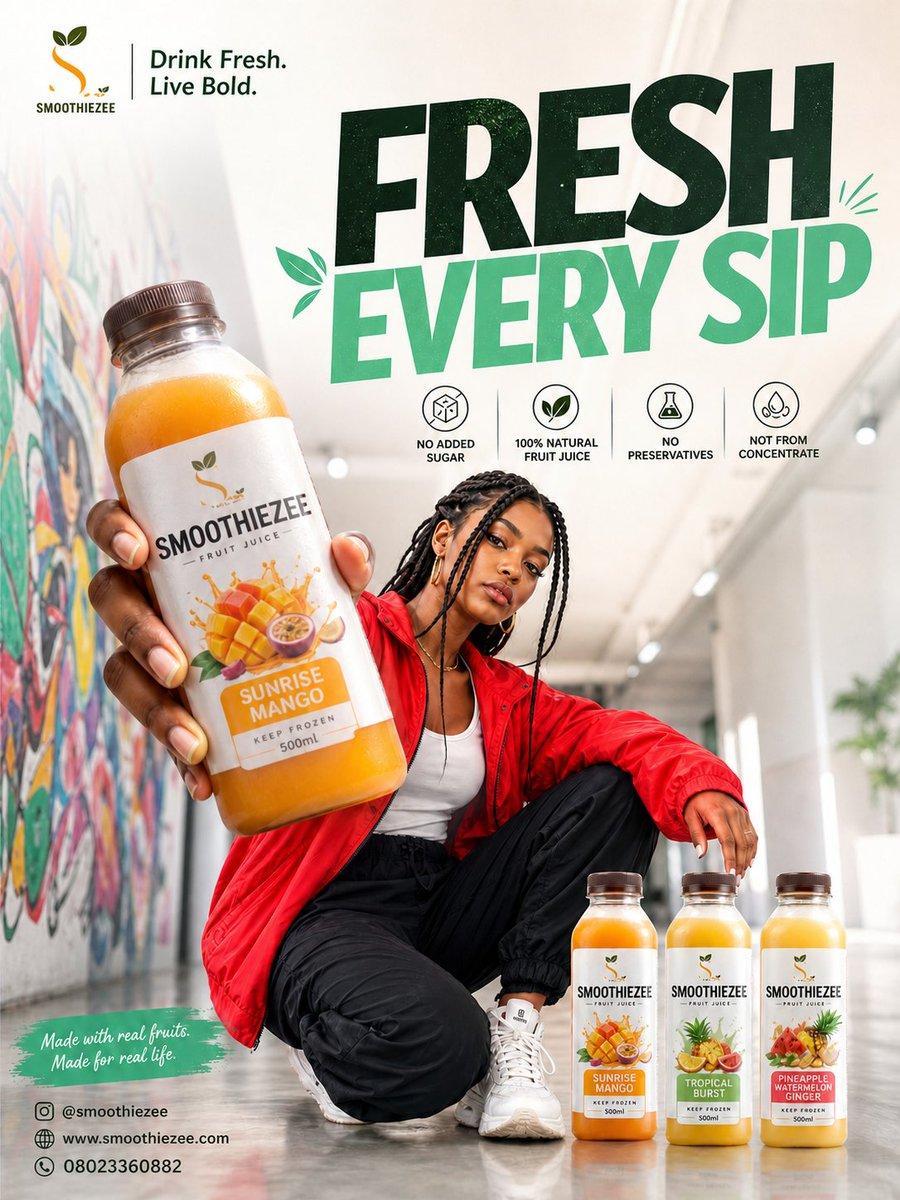 Urban Smoothie Juice Ad Poster - AI image template preview