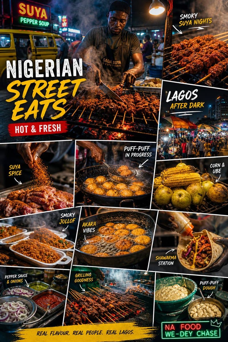 Nigerian Street Eats Collage - AI image template preview