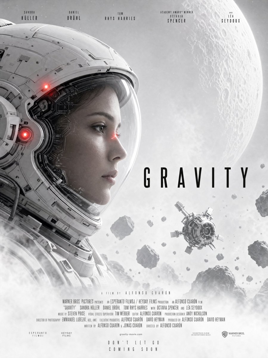 Gravity-Style Space Movie Poster - AI image template preview