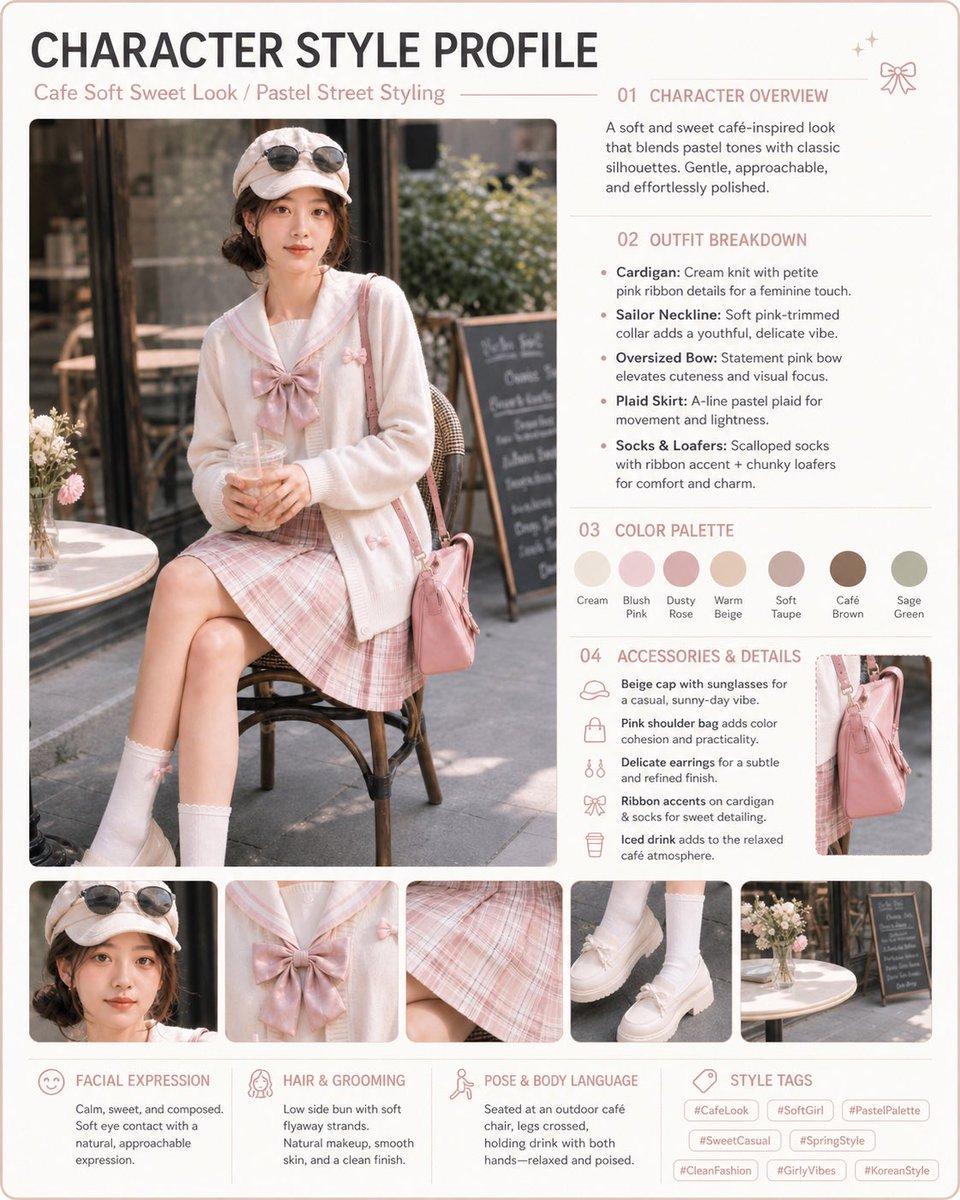 Pastel Cafe Style Profile Card - AI image template preview