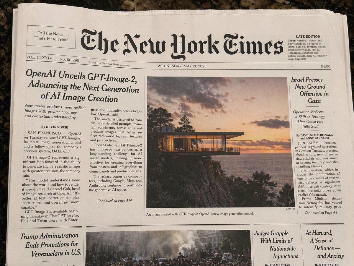 Photorealistic New York Times Front Page - AI image template preview