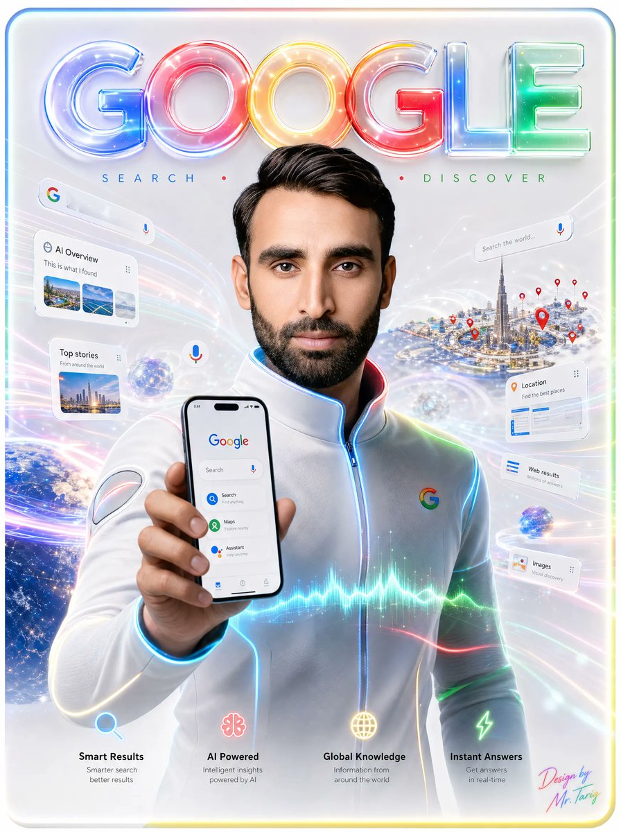 Futuristic Google Search Poster - AI image template preview