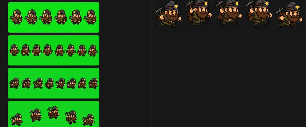 Chibi Miner Game Sprite Sheet - AI image template preview