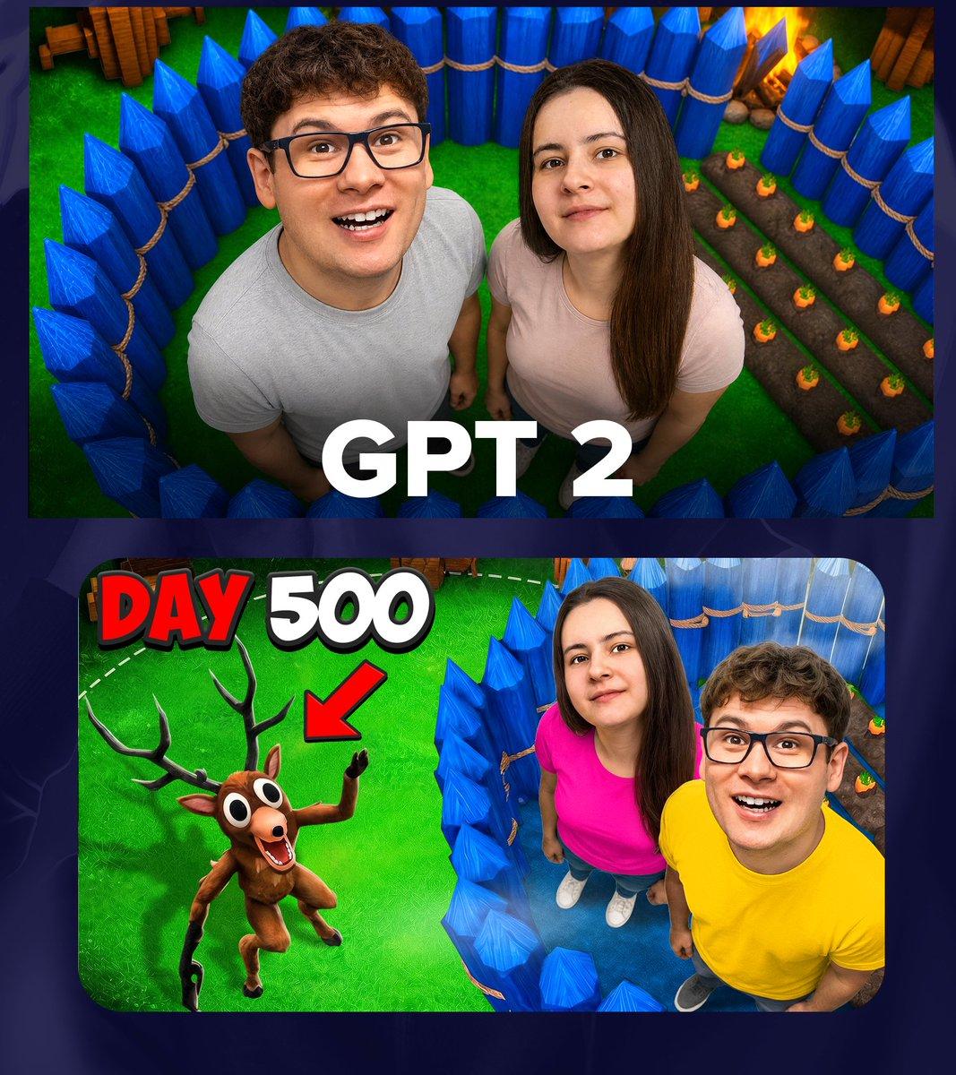 GPT 2 Day 500 Gaming Thumbnail - AI image template preview