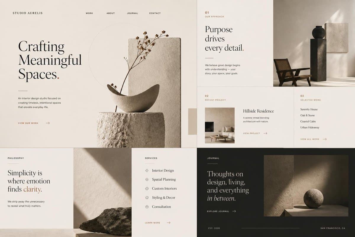 Minimal Interior Studio Website - AI image template preview