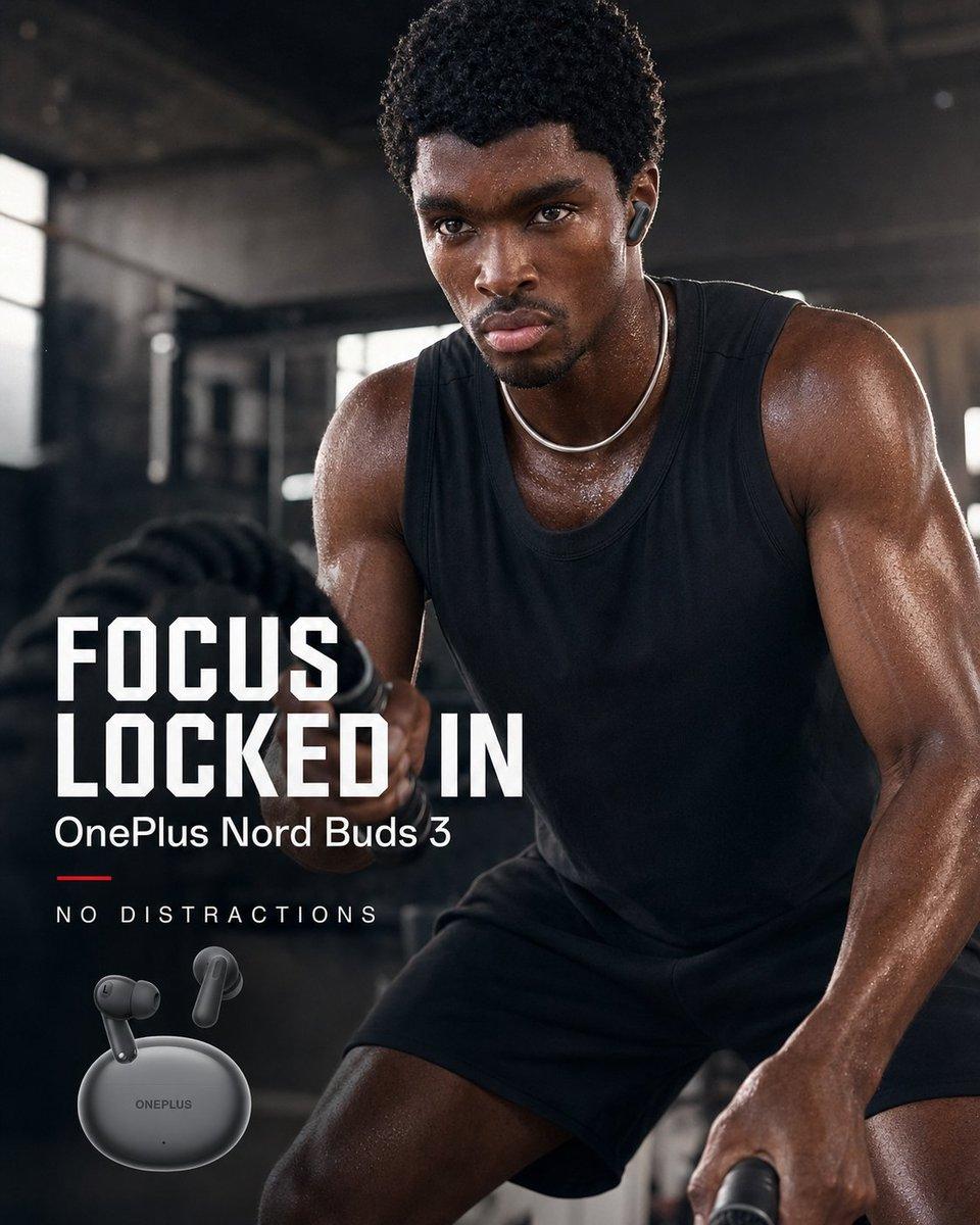 OnePlus Fitness Earbuds Ad - AI image template preview