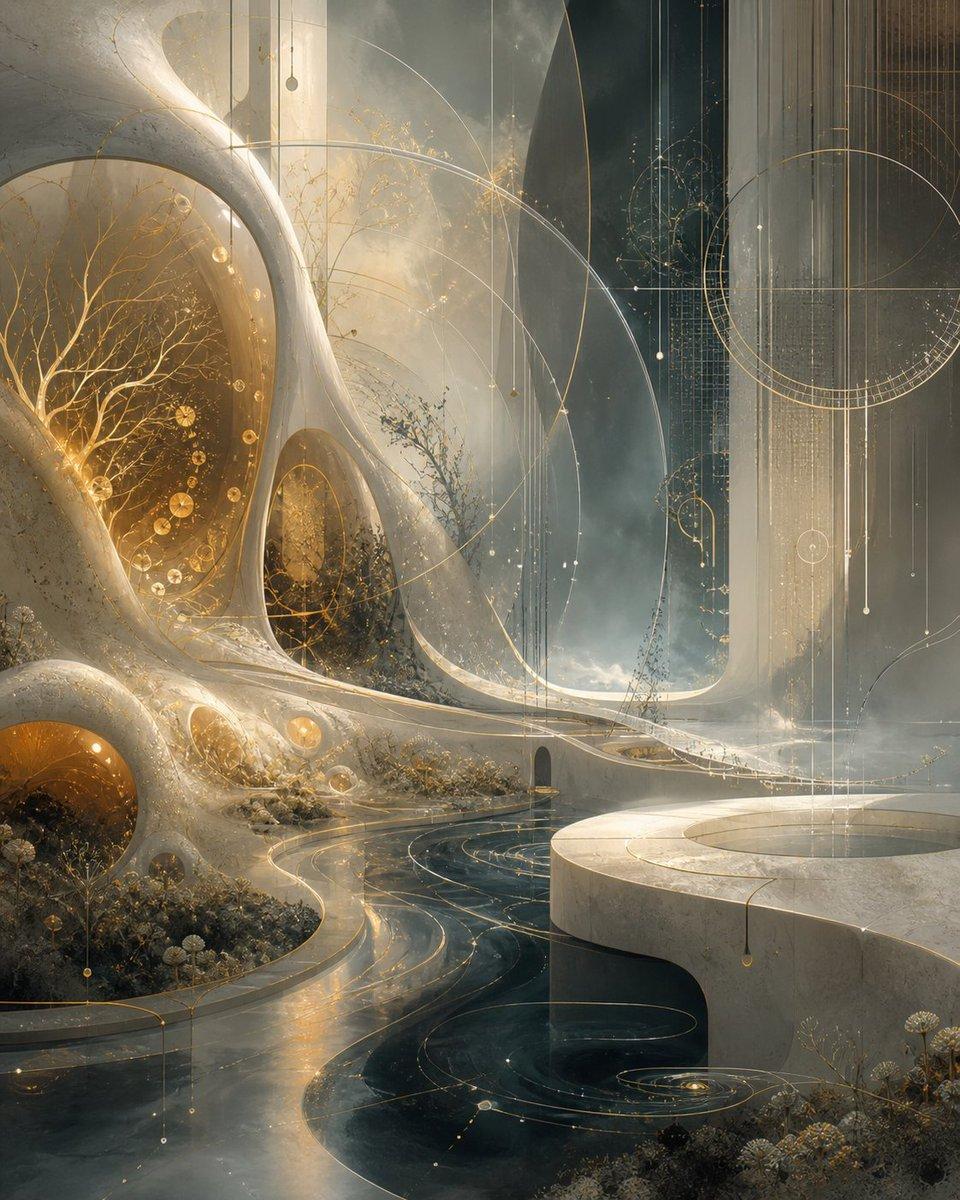 Surreal Celestial Organic Architecture - AI image template preview