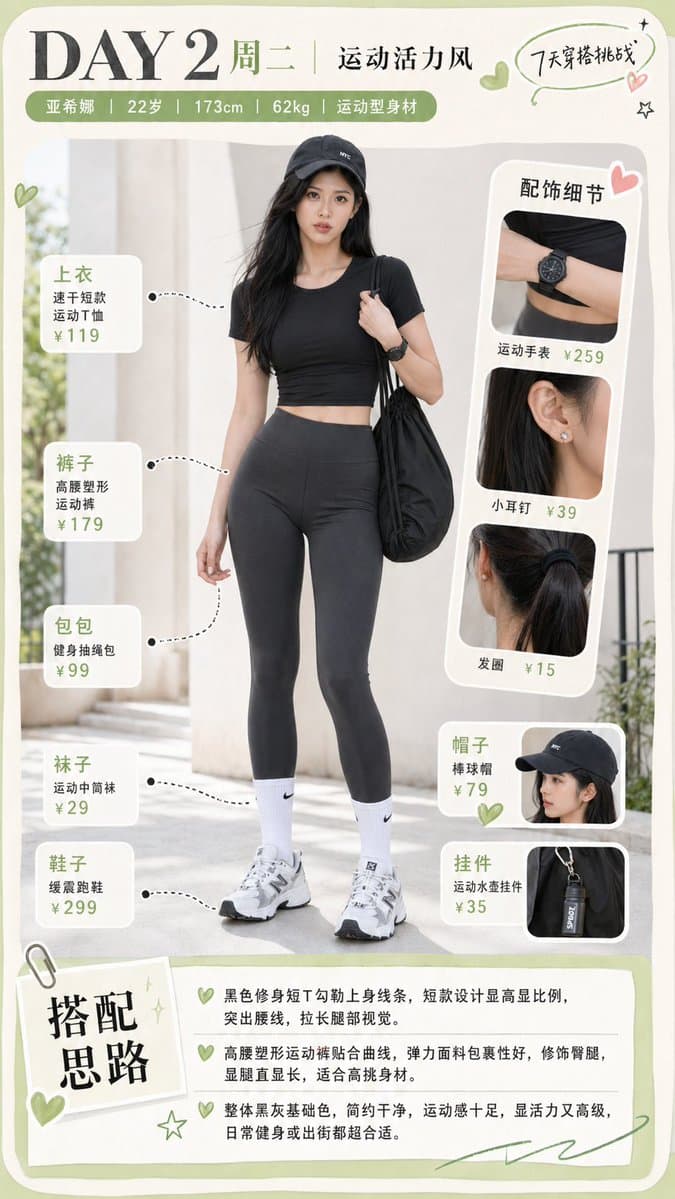 Sporty Outfit Breakdown Poster - AI image template preview