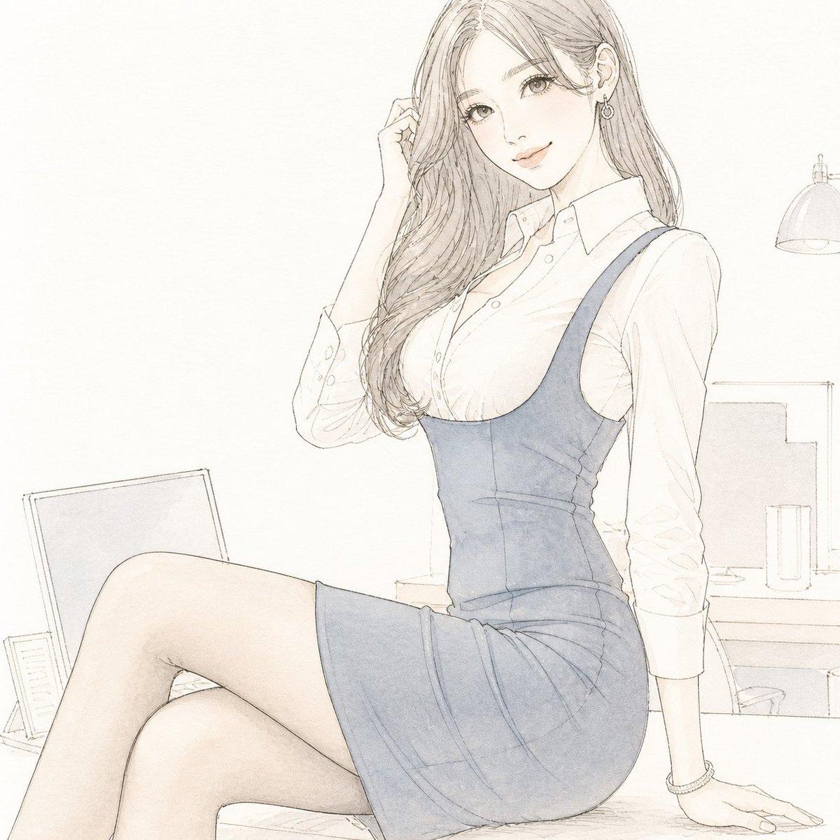 Pale Watercolor Line Art Transformation - AI image template preview