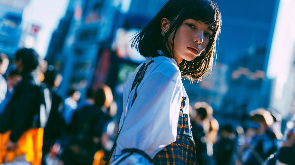 Cinematic Urban Street Portrait - AI image template preview