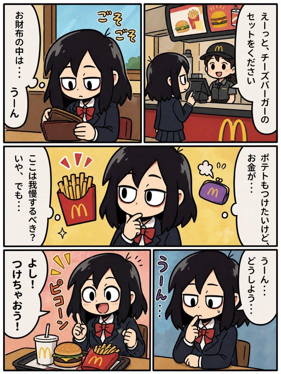 Fast Food Schoolgirl Manga Page - AI image template preview