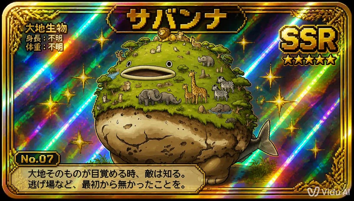SSR Savanna Creature Card - AI image template preview