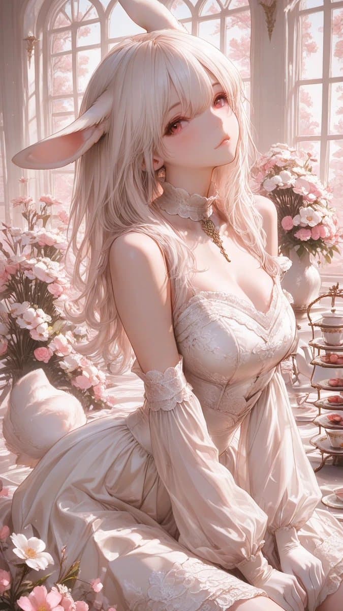 Pastel Bunny Girl Conservatory Portrait preview
