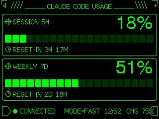 Retro Claude Code Usage Gauge - AI image template preview