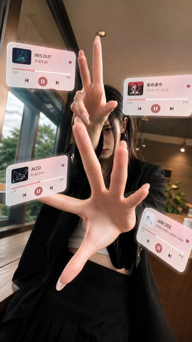 Cafe AR Music Player Portrait - AI image template preview