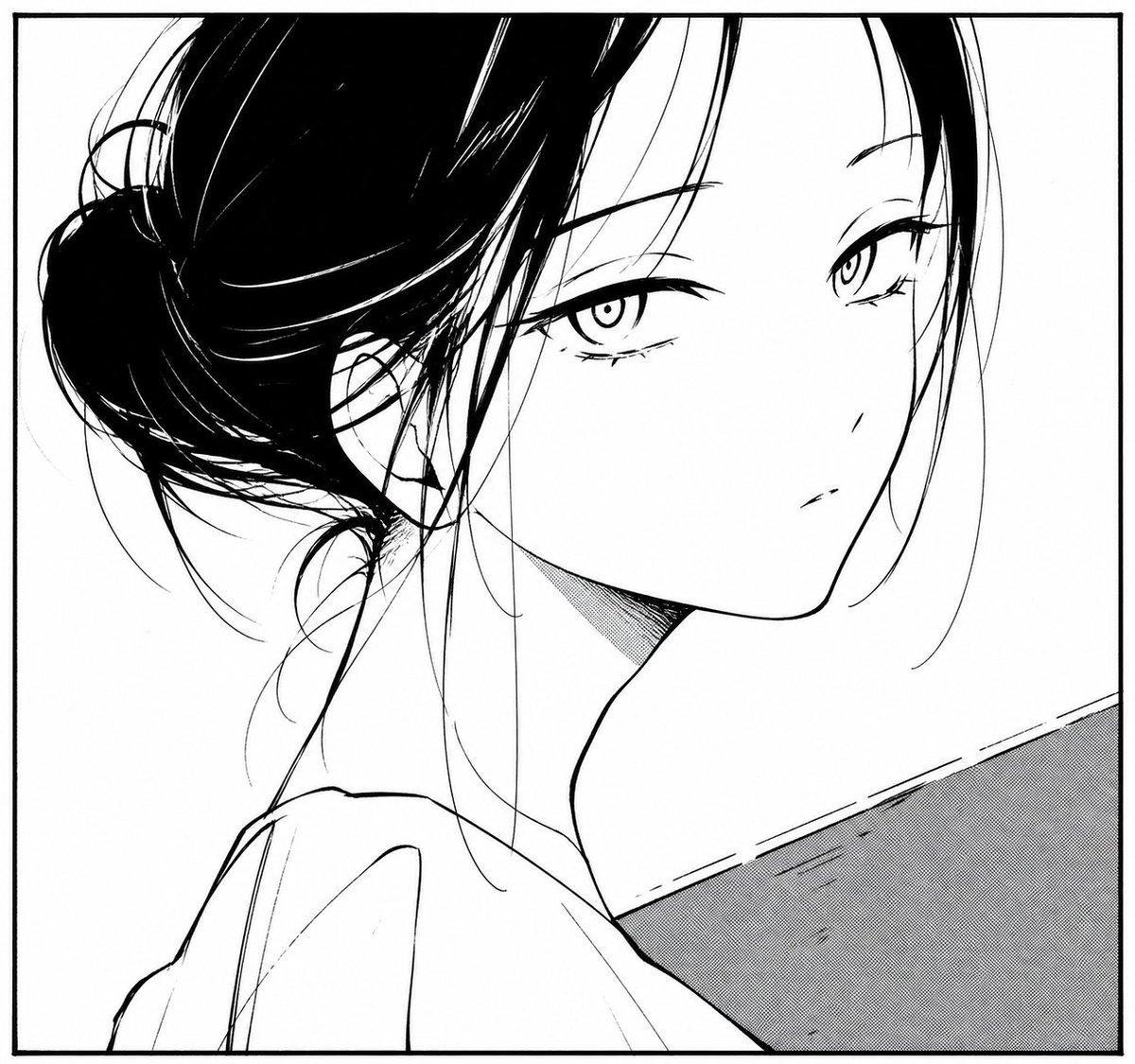 Monochrome Manga Woman Portrait - AI image template preview