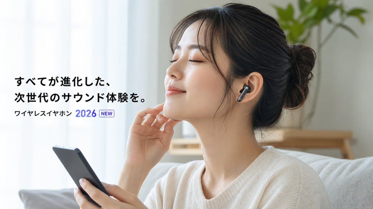 Japanese Wireless Earbuds Lifestyle Ad - AI image template preview