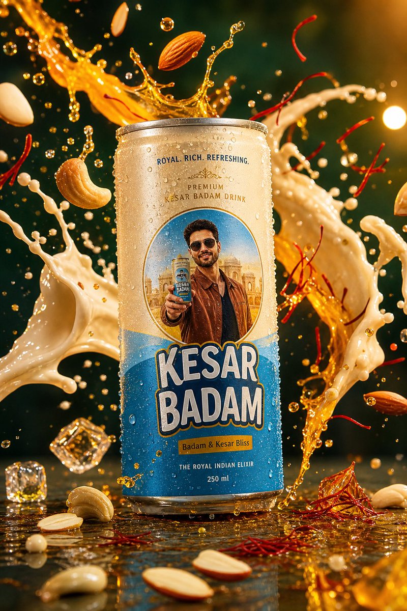 Kesar Badam Beverage Photography - AI image template preview