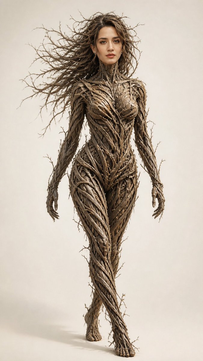 Dry Branch Sculpture Portrait - AI image template preview