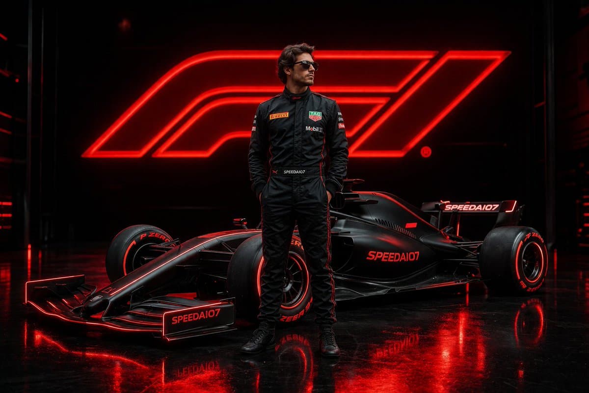 Cinematic Formula 1 Driver Poster - AI image template preview