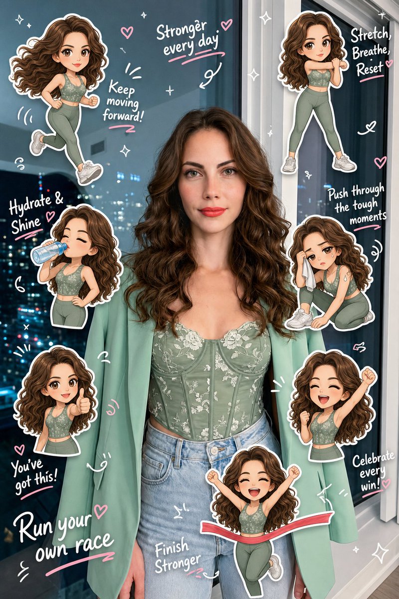 Chibi Clone Sticker Diary - AI image template preview