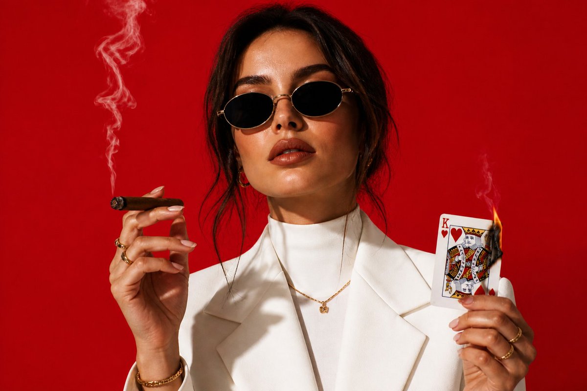 High-Fashion Cigar Portrait - AI image template preview