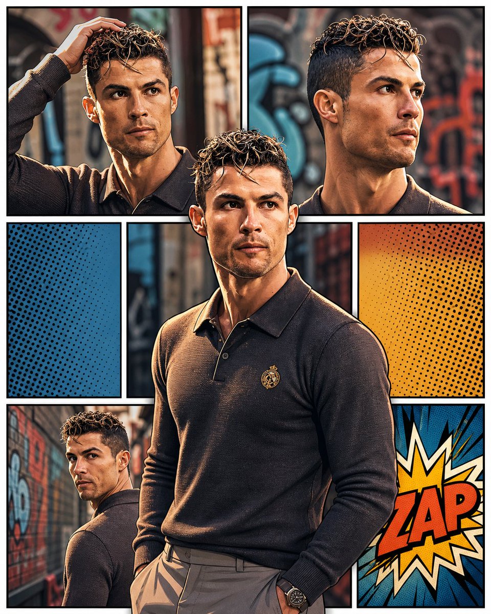 3D Pop-Art Comic Grid - AI image template preview
