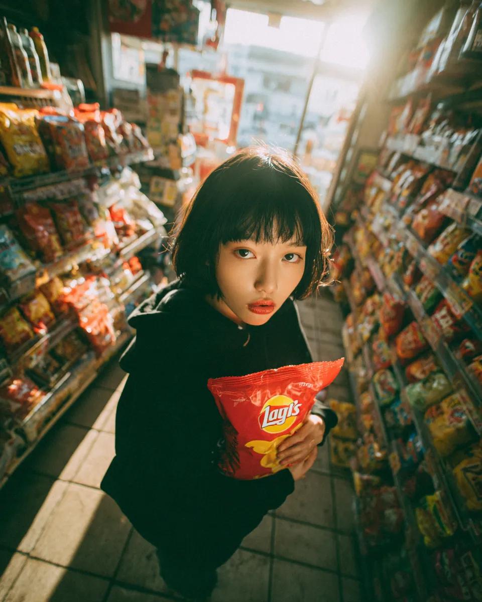Convenience Store Candid Portrait - AI image template preview