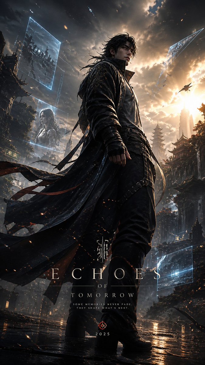 Cinematic Character Poster with Layered Depth - AI image template preview