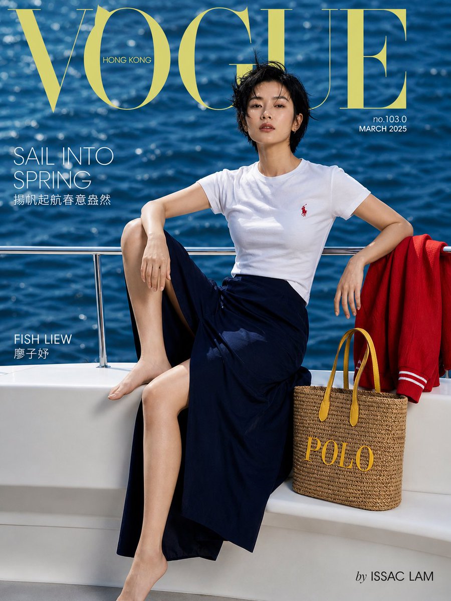 Vogue Hong Kong Yacht Editorial - AI image template preview