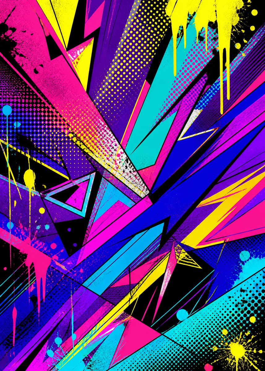 Pop Art Street Abstract Background - AI image template preview