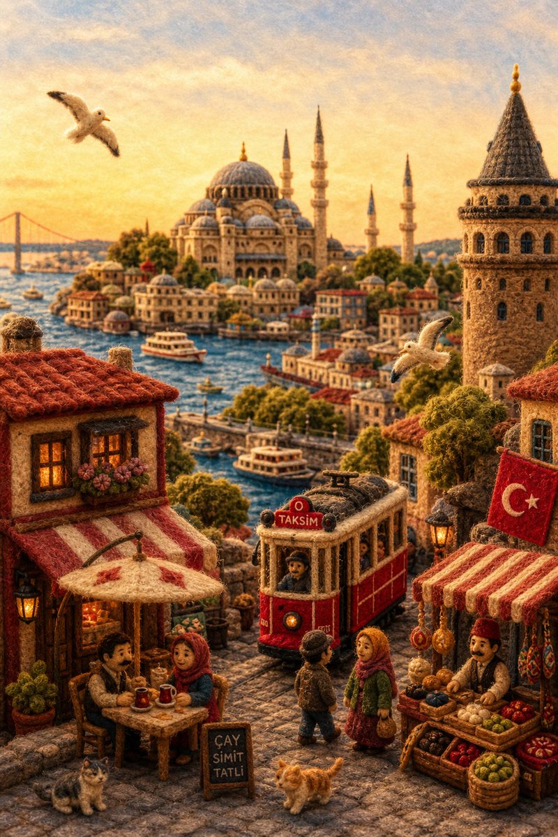Needle-Felt Country Diorama - AI image template preview