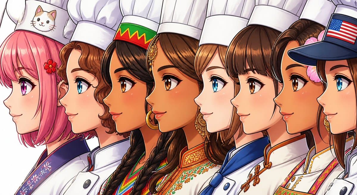 Side-by-Side Girl Profile closeup - AI image template preview
