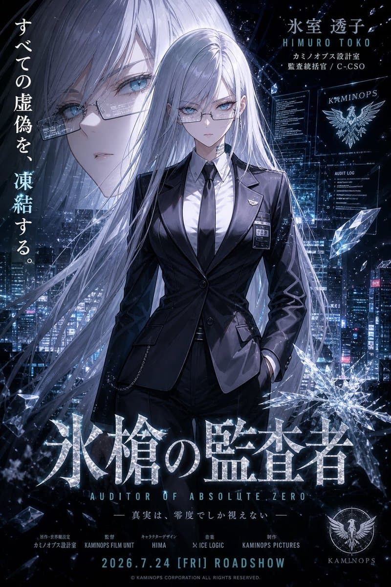 Ice Auditor Cyberpunk Movie Poster - AI image template preview