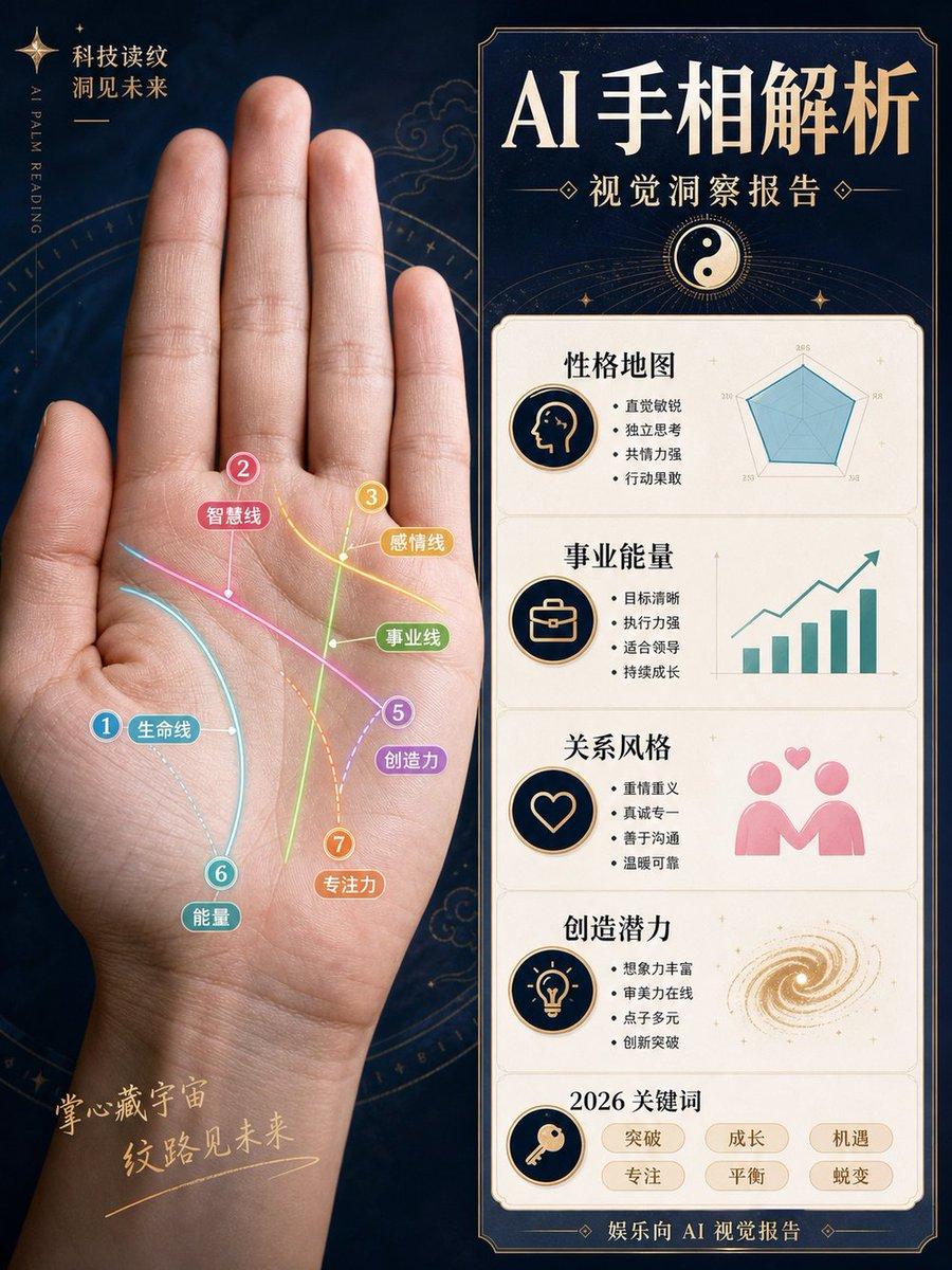 AI Palm Reading Report Poster - AI image template preview