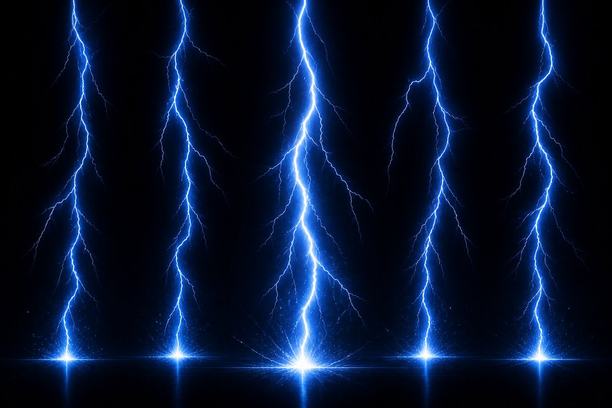 Electric Blue Lightning Strike VFX - AI image template preview
